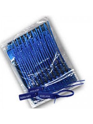 Lacre Malote Azul Dupla Trava 16cm C/ 100 Unidades 