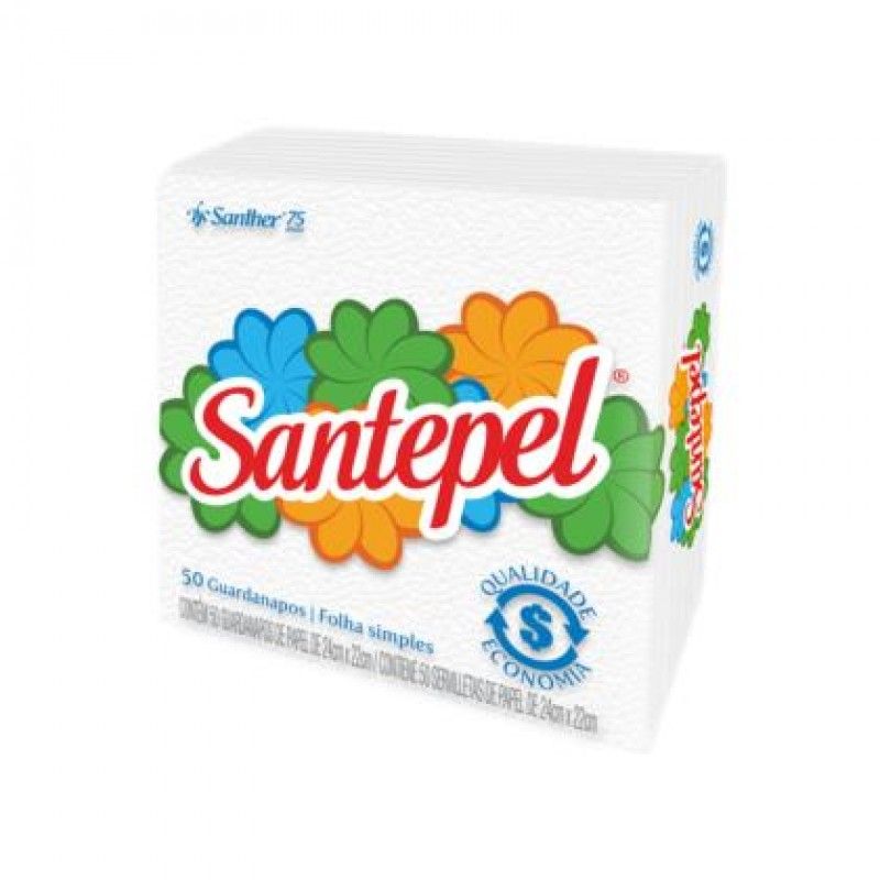 Guardanapo 24cm X 22cm Folha Simples C/ 50 Folhas Santepel