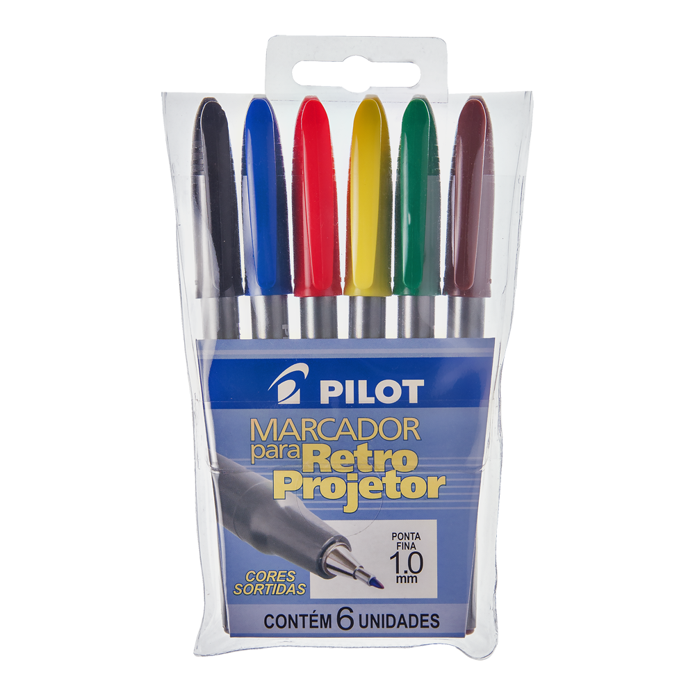 Pincel Retro Projetor C/ 6 Cores 1.0 Pilot