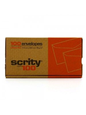 Envelope Ofício Branco C/ 100 114x229 C/ Janela 75g 40J COF48 Scrity 