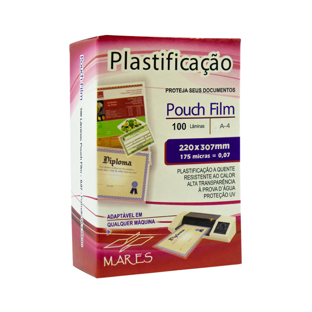 Plástico Para Plastificação A4 220mm X 307mm 0,07 C/ 100 