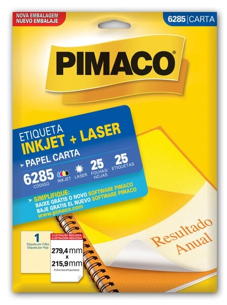 Etiqueta Inkjet/Laser 6285 C/ 25 Pimaco 