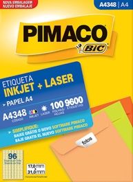 Etiqueta Ink-jet/laser A4348 C/ 9600 Pimaco