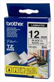 Fita Para Rotulador TZ.231 12mm X 8m Preto/Branco Brother 