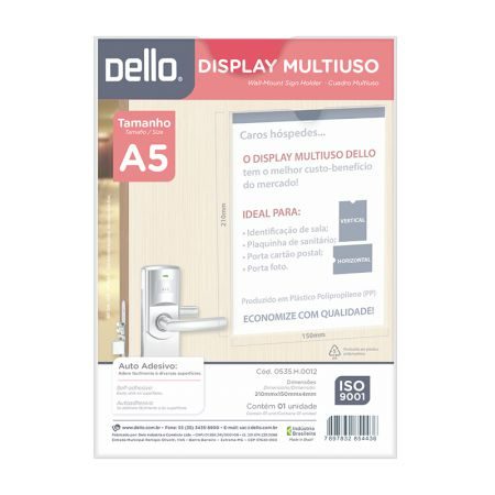 Quadro De Aviso A5 Multiuso PP 0535.H Cristal Dello 