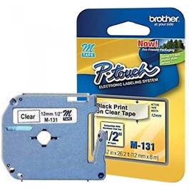 Fita Para Rotulador M.131 12mm X 8m Preto/transparente Brother