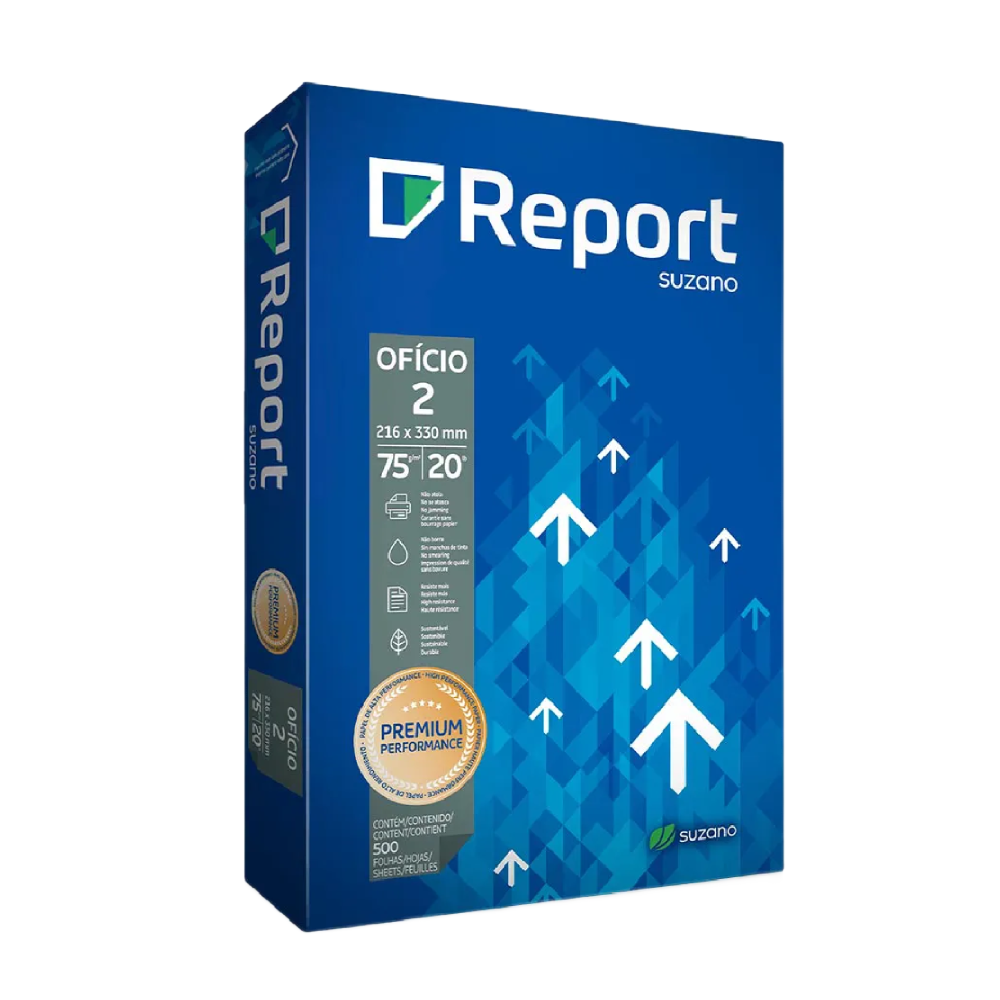 Papel Sulfite Report Ofício 2 75g 216mm X 330mm - 500 Folhas