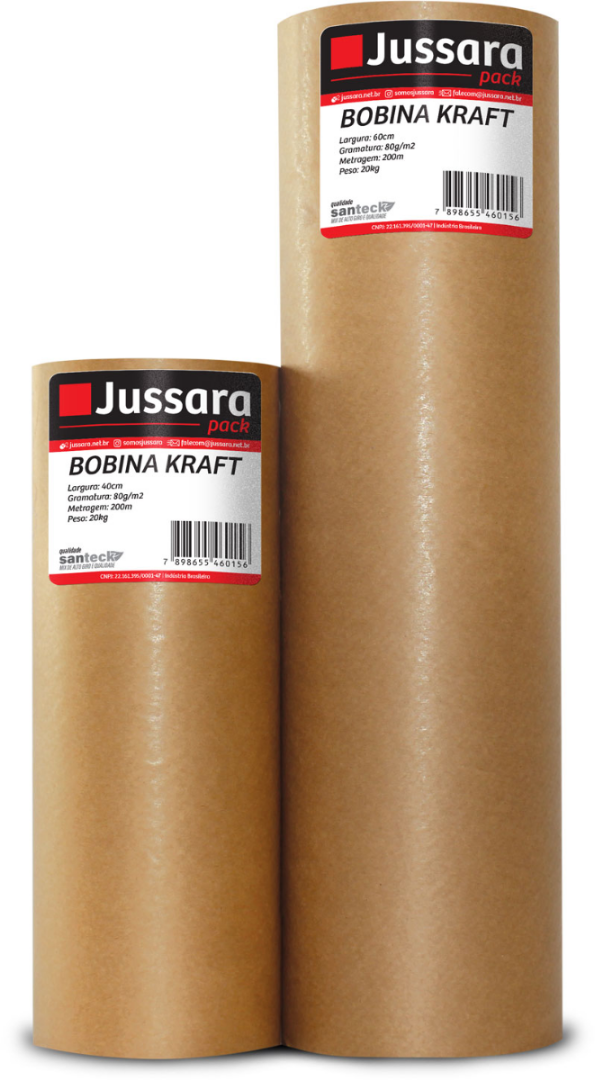 Bobina De Papel Kraft Puro 80cm 80g C/ 140m Jussara