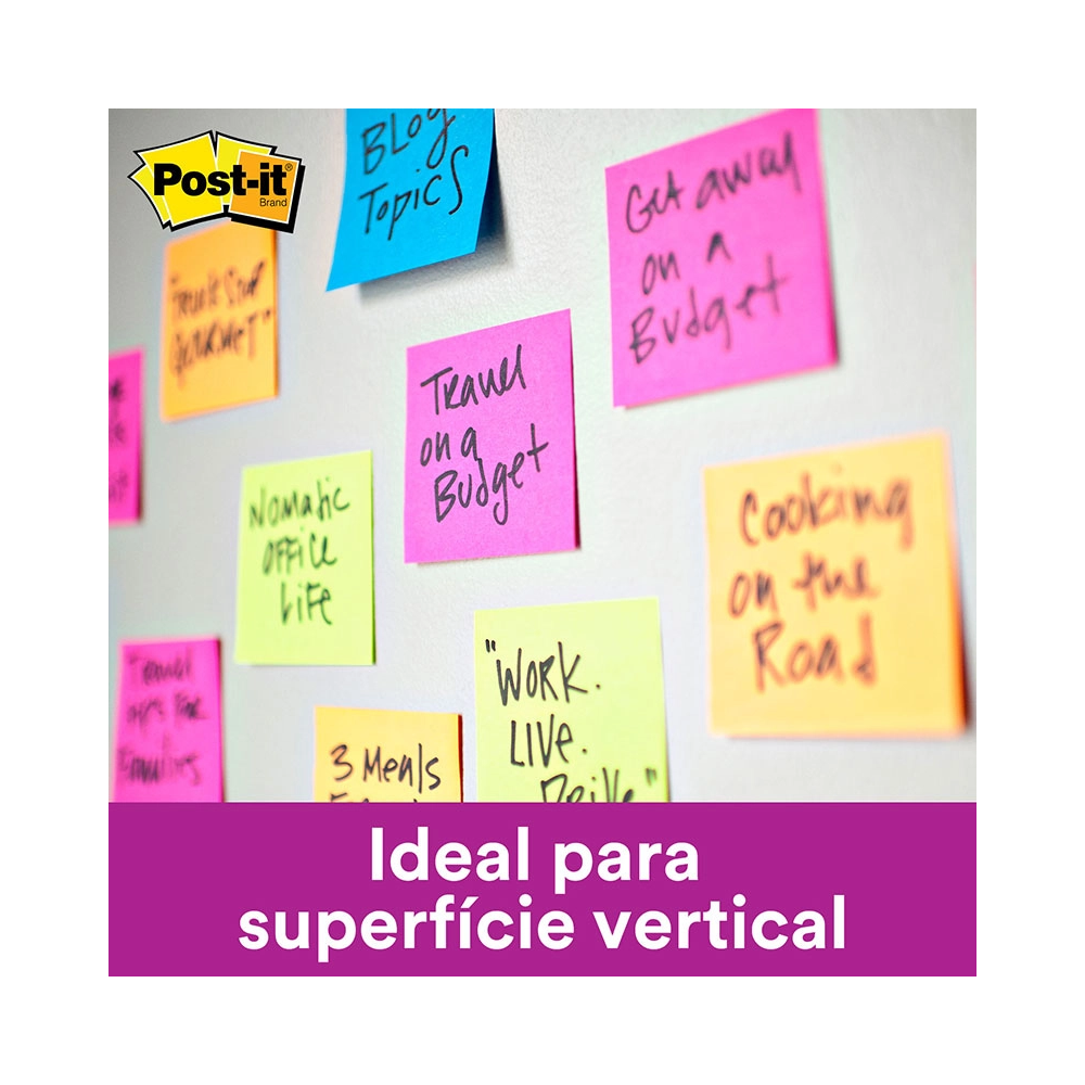 Bloco Autoadesivo 654 Amarelo 76mm X 76mm 100 Folhas Post-it 3m - 1 Bloco