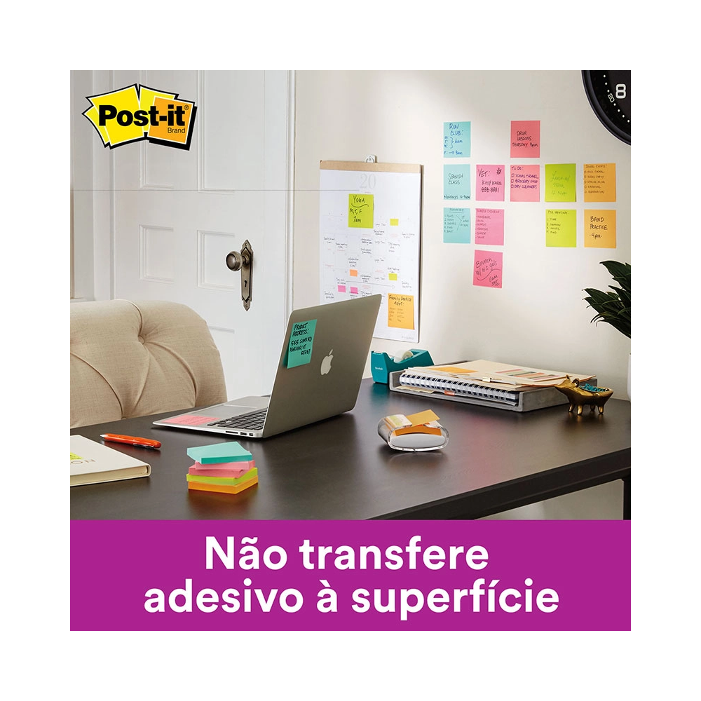Bloco Autoadesivo 654 Amarelo 76mm X 76mm 100 Folhas Post-it 3m - 1 Bloco