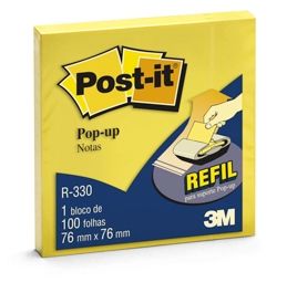 Refil P/ Porta Notas Pop-Up Amarelo R330 C/ 100 Folhas Post-It 3M 