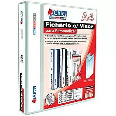 Fichário A4 Revestido C/ 4 Argolas 1378 Branco Chies 