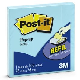 Refil P/ Porta Notas Pop-Up Azul Céu R330 C/ 90 Folhas Post-It 3M 