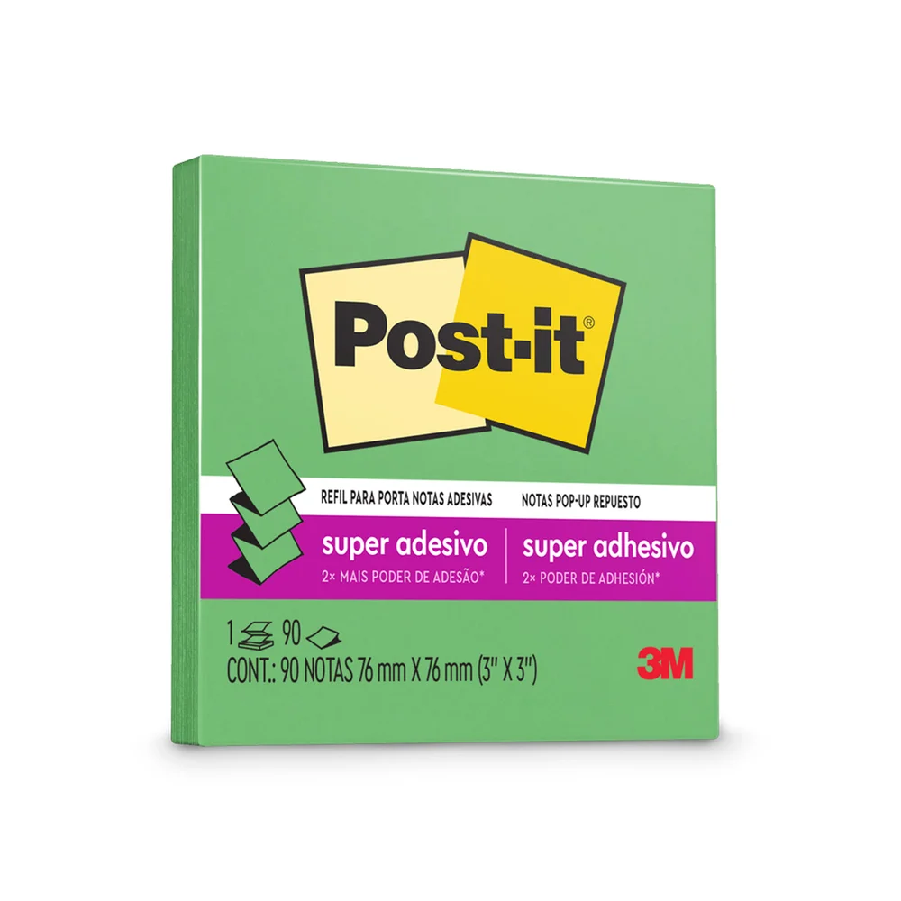 Refil P/ Porta Notas Pop-up Verde Limão R330 C/ 90 Folhas Post-it 3m