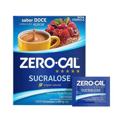 Adoçante Em Pó Sucralose Sachê 0,6g C/ 50 Unidades Zero Cal 