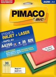 Etiqueta Inkjet/Laser A4256 C/ 825 Pimaco 