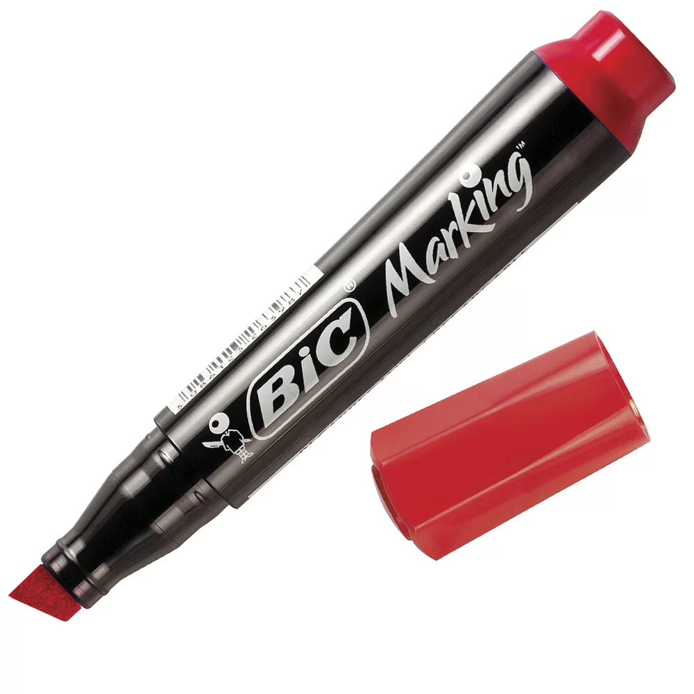 Pincel Marcador Permanente Vermelho Bic