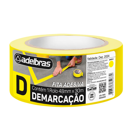 Fita P/ Demarcação De Solo (Amarela) 48mm X 14m Adelbras 