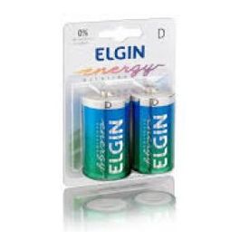Pilha Alcalina Grande D Com 02 Elgin