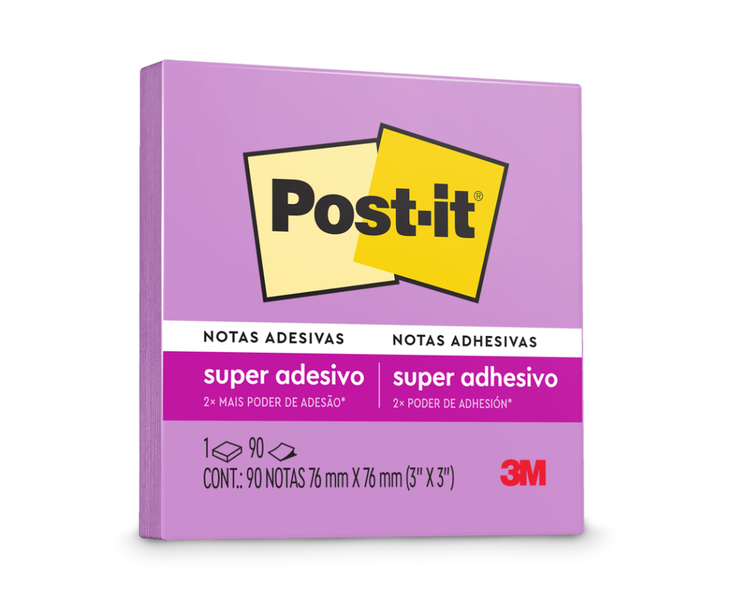 Bloco Autoadesivo Lilás 76mm X 76mm C/ 90 Folhas Post-It 3M 