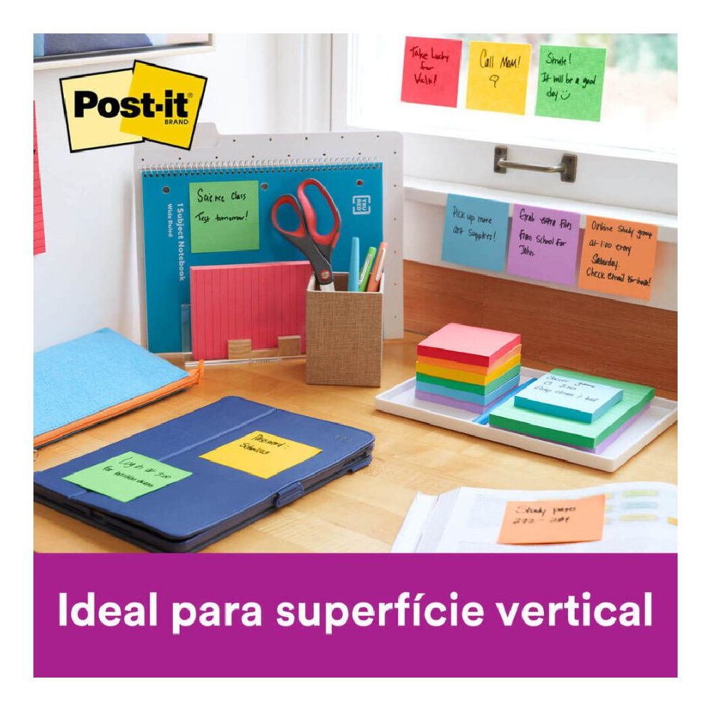 Kit 5 Blocos Autoadesivos Coleção 654 76mm X 76mm Post-it 3m