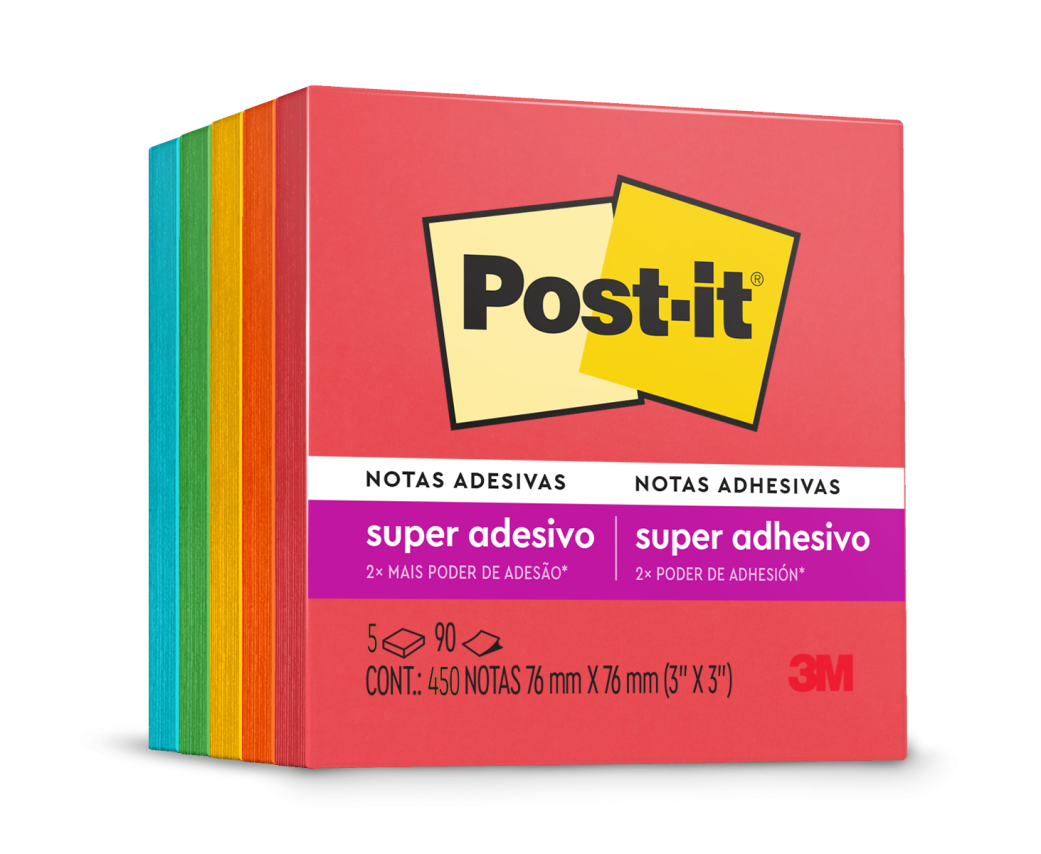 Kit C/ 5 Blocos Autoadesivos Tropical 654 76mm X 76mm Post-It 3M 