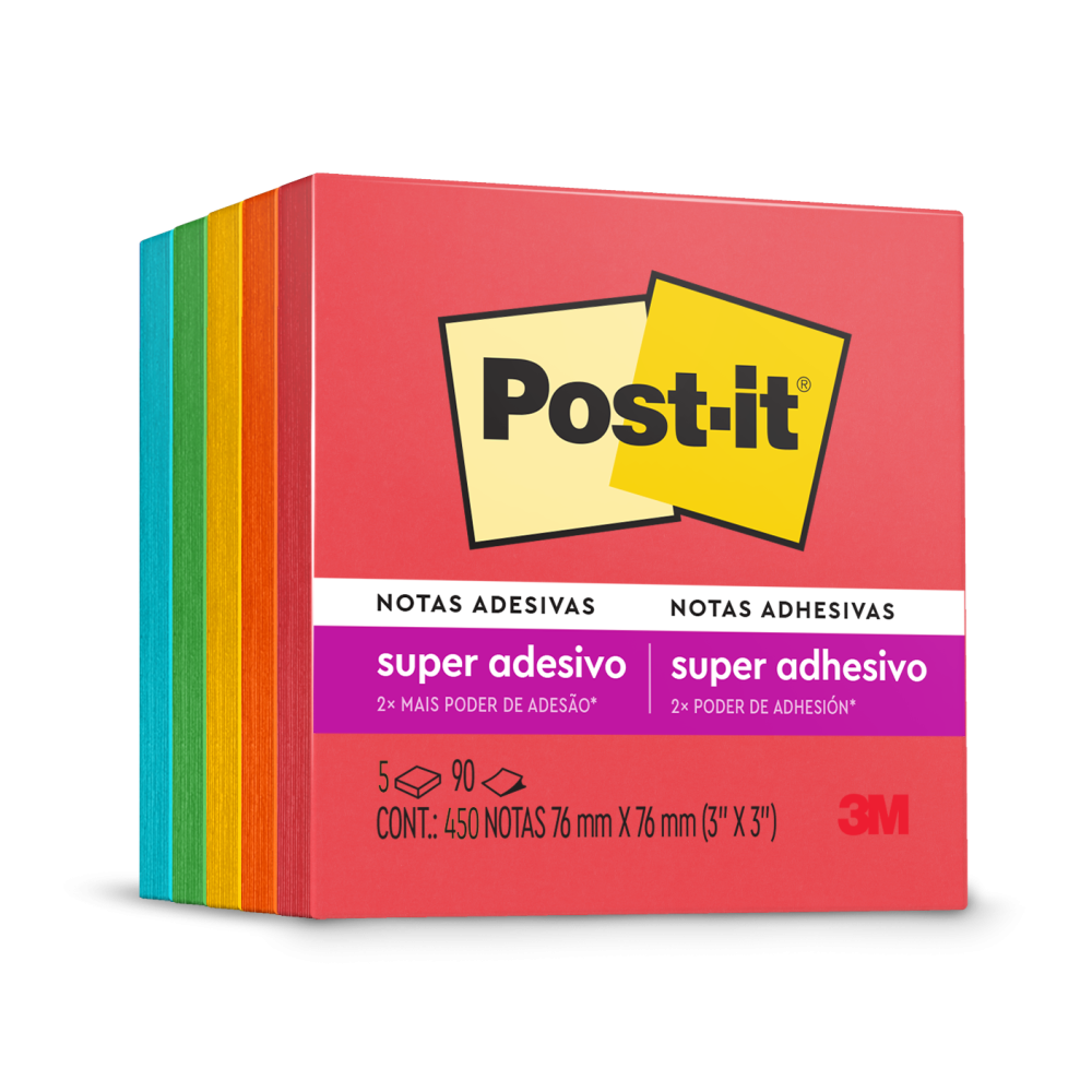 Kit 5 Blocos Autoadesivos Coleção 654 76mm X 76mm Post-it 3m