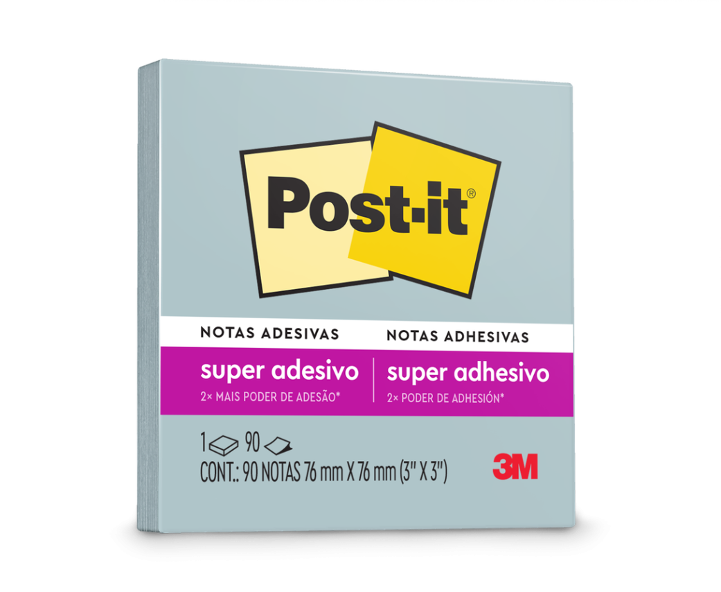 Bloco Autoadesivo Azul 76mm X 76mm C/ 90 Folhas Post-It 3M 