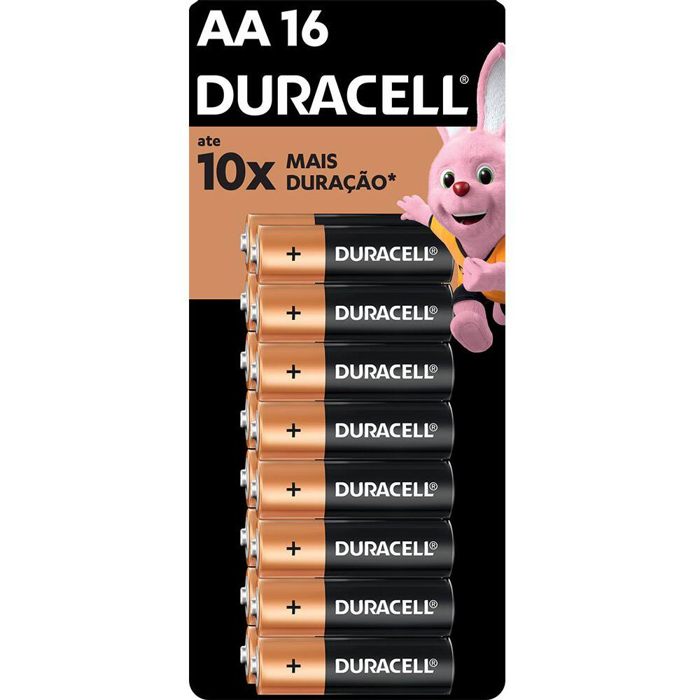 Pilha Alcalina Pequena Duracell Aa - 16 Uni