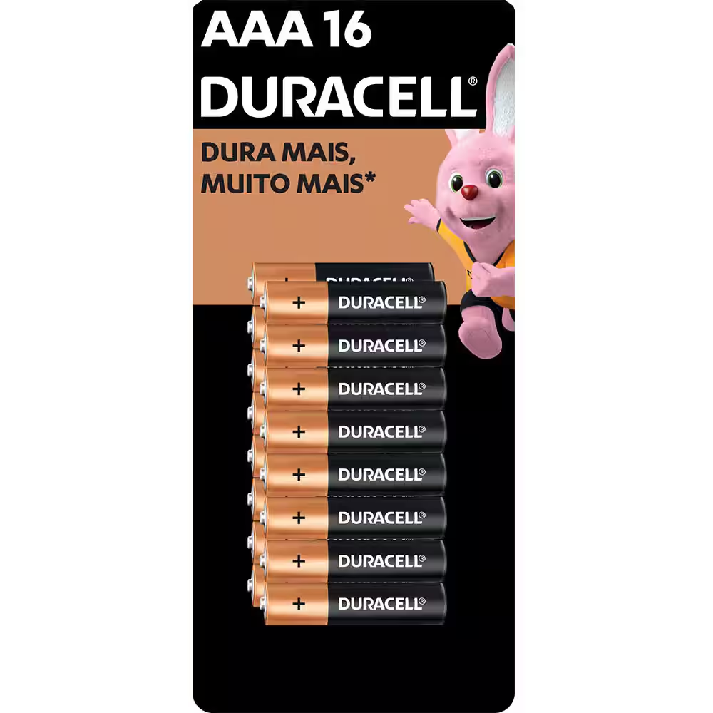 Pilha Alcalina Palito Duracell Aaa - 16 Uni