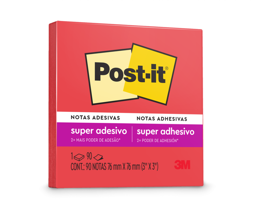 Bloco Autoadesivo 654 Telha 76mm X 76mm C/ 90 Folhas Post-It 3M 