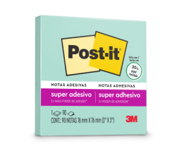 Bloco Autoadesivo 654 Menta 76mm X 76mm C/ 90 Folhas Post-It 3M 