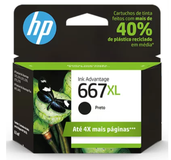 Cartucho Original Hp667xl 3ym81ab Preto Hp