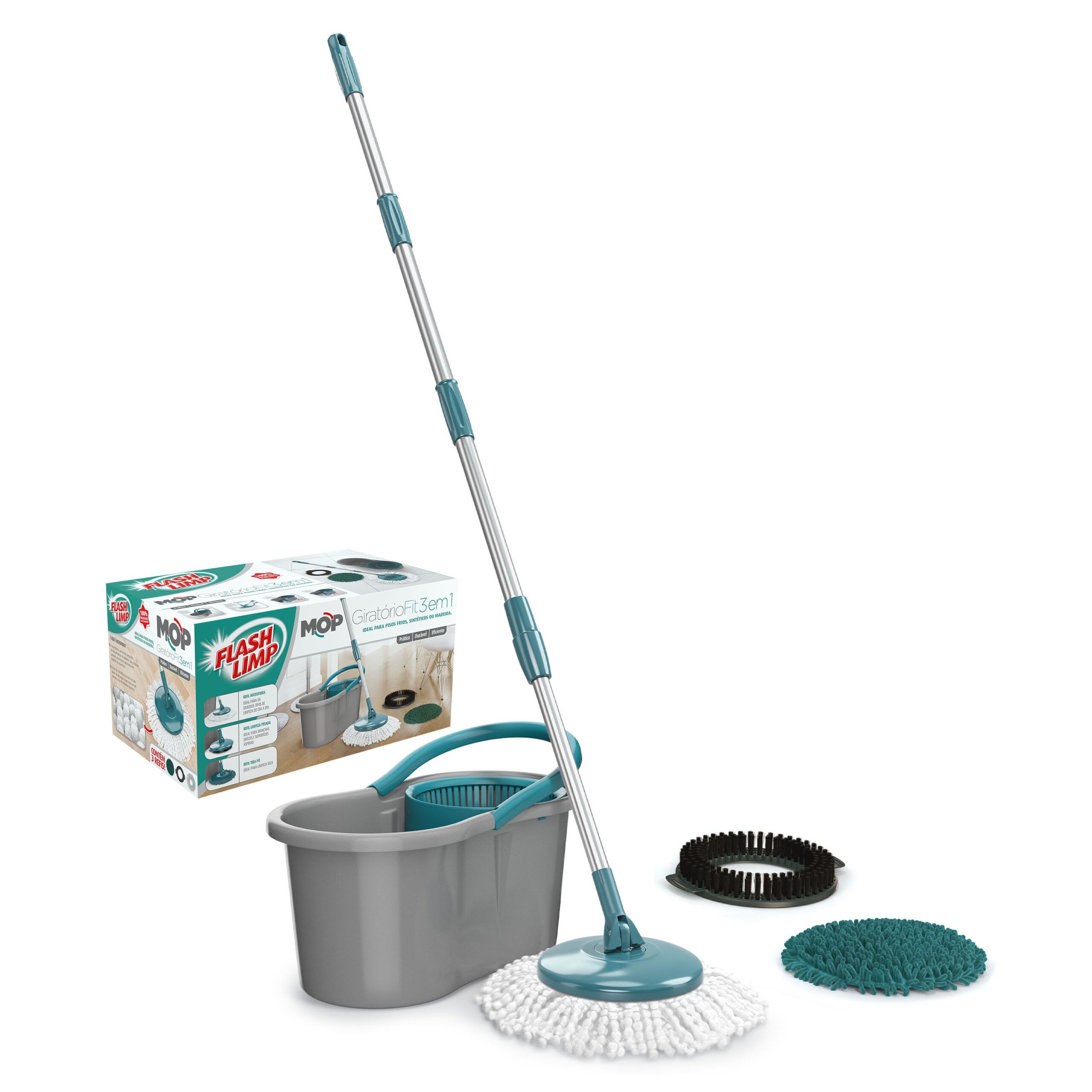 Mop Giratório Fit 3 Em 1 MOP9379 Flash Limp 