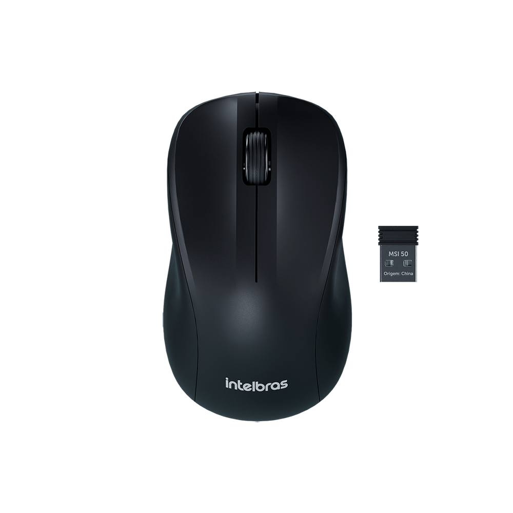 Mouse Wireless (Sem Fio) USB MSI 50 Preto Intelbras 