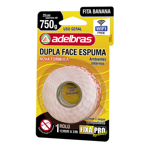 Fita Dupla Face Espuma 12x2m 941 Adelbras 