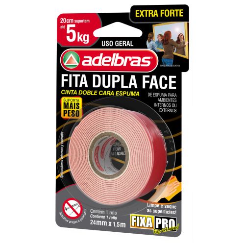 Fita Dupla Face Espuma 24x1,5m 953 5kg Adelbras 