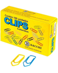 Clips 2/0 Colorido C/ 100 Unidades Bacchi