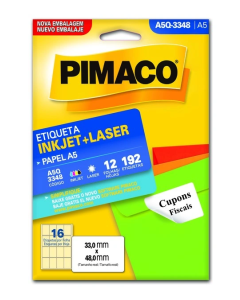 Etiqueta Inkjet/laser A5q-3348 C/ 192 Pimaco