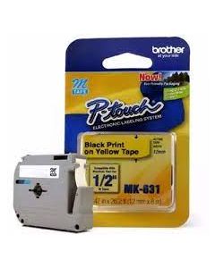 Fita Para Rotulador Mk.631 12mm X 8m Preta/amarelo Brother