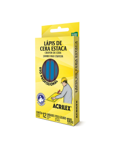 Lápis De Cera Estaca 501 Azul C/ 12 Acrilex