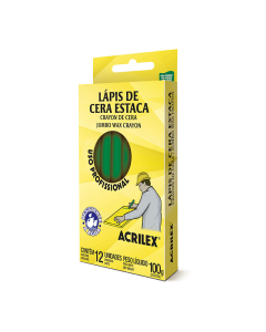Lápis De Cera Estaca 511 Verde C/ 12 Acrilex