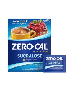 Adoçante Em Pó Sucralose Sachê 0,6g C/ 50 Unidades Zero Cal