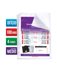 Envelope Plástico Ofício 4 Furos 0,12 178 Dac 