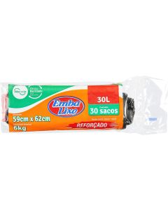 Saco De Lixo 50l Preto Wecycle Reforçado C/ 30 Embalixo