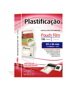 Plástico Para Plastificação 59mm X 86mm 0,07 C/ 100 