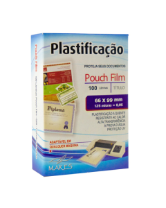 Plástico Para Plastificação 66mm X 99mm 0,05 C/ 100 