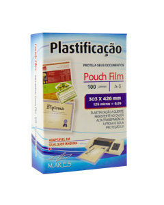 Plástico Para Plastificação A3 303mm X 426mm 0,05 C/ 100 